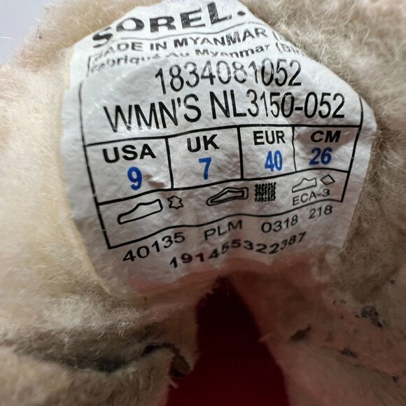 Sorel Womens Classic Waterproof Boots Size 9 Natural Cozy Lace Up Outdoors - Picture 4 of 14